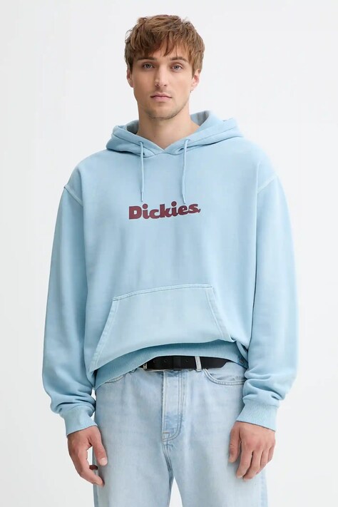 Dickies bluza męska kolor niebieski z kapturem z nadrukiem DK0A87NP