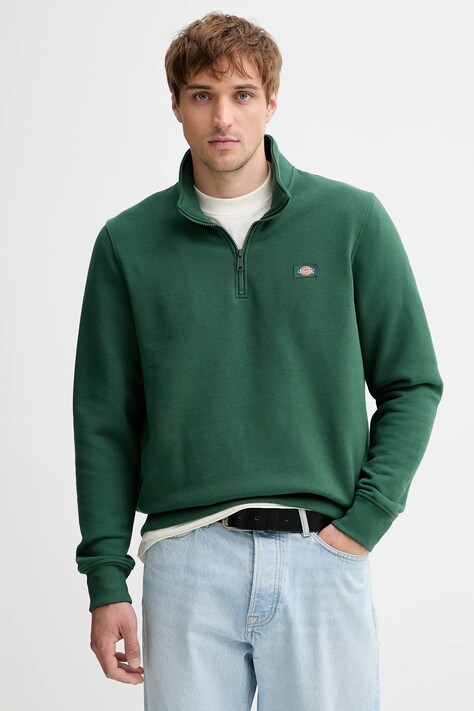Dickies bluza męska kolor zielony gładka DK0A4XD4