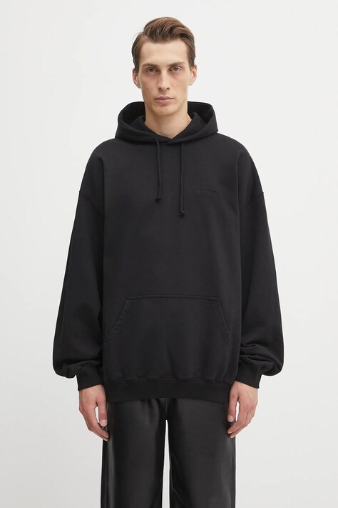 VETEMENTS bluza Logo Oversized męska kolor czarny z kapturem gładka UH76HD100B