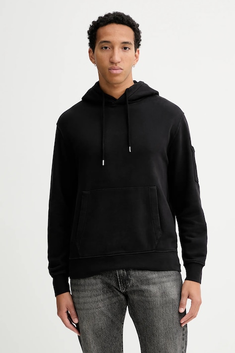 C.P. Company felpa in cotone uomo colore nero con cappuccio RFCMSS719A006372G