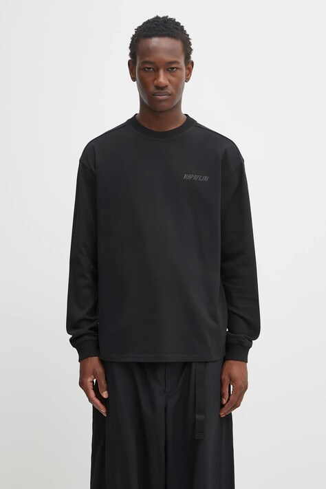Napapijri longsleeve bawełniany S-Coldirai męska kolor czarny z nadrukiem NP0A88YC9411