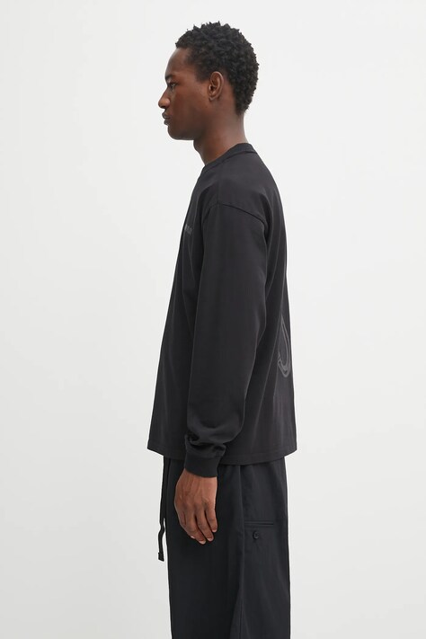 Bombažna majica z dolgimi rokavi Napapijri S-Coldirai moška, črna barva, NP0A88YC9411