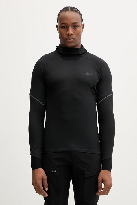 Dynafit bluza outdoorowa Alpine męska kolor czarny z kapturem z nadrukiem 08.0000071988