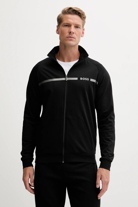 BOSS bluza bawełniana męska kolor czarny z nadrukiem 50550561