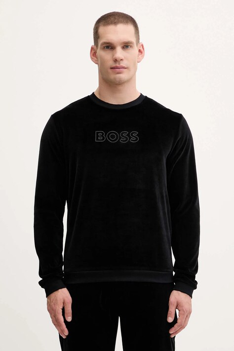 Суичър BOSS мъжки в черно с апликация 50550636