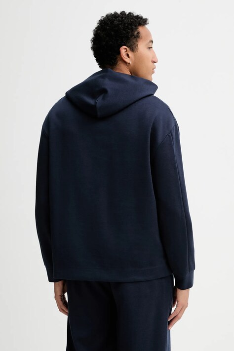 Calvin Klein bluza z dodatkiem wełny kolor granatowy z kapturem LV04LD211G