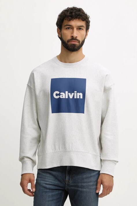 Calvin Klein Jeans bluza męska kolor szary z nadrukiem LV04RD216G