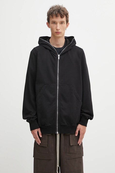 Rick Owens DRKSHDW bluza bawełniana Jumbo Gimp męska kolor czarny z kapturem gładka DU02E7283.RIG