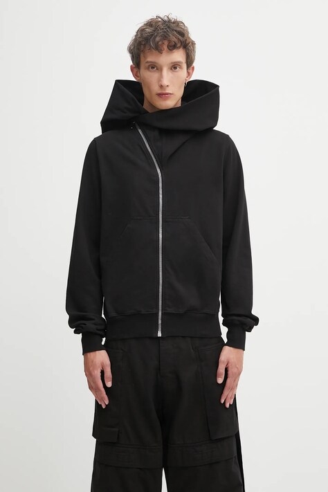 Pamučna dukserica Rick Owens DRKSHDW Mountain boja: crna, s kapuljačom, bez uzorka, DU02E7286.RIG