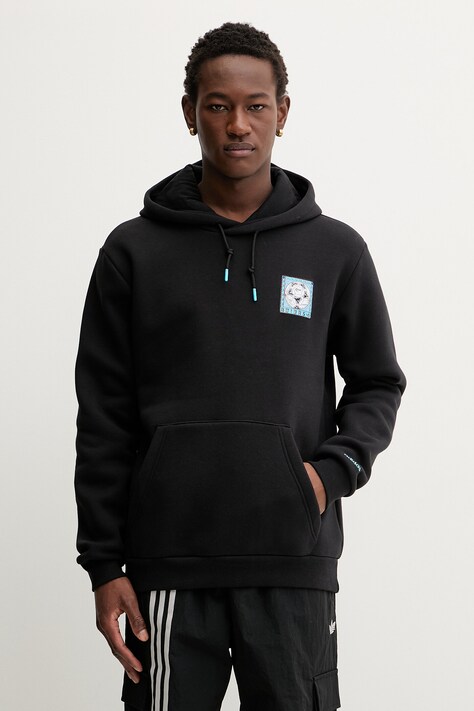 adidas Originals bluza Graphic męska kolor czarny z kapturem z aplikacją JX3096