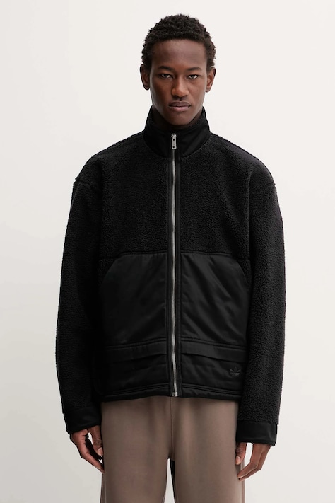 Flis pulover adidas Originals Premium Essentials moški, črna barva, JY2639