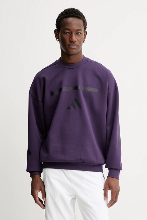 adidas bluza adidas x Z.N.E męska kolor fioletowy z nadrukiem JW4751