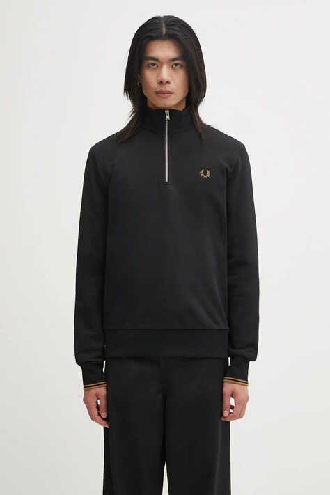 Fred Perry bluza bawełniana męska kolor czarny gładka M3574