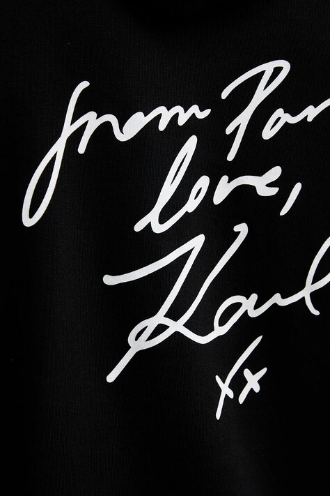 Karl Lagerfeld bluza bawełniana Karl Lagerfeld x Paris Hilton męska kolor czarny z kapturem z nadrukiem 554917.705420