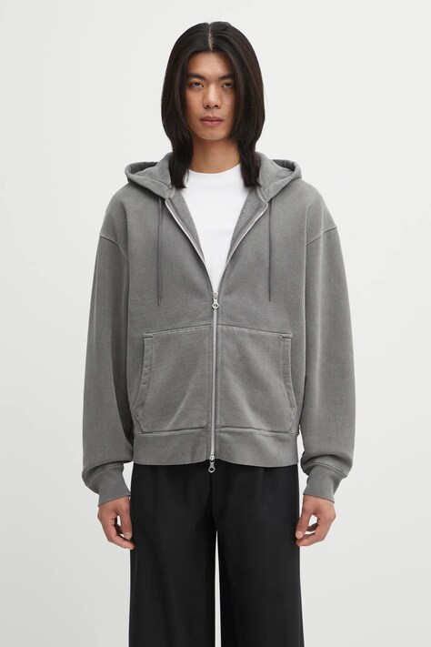 Our Legacy bluza bawełniana Rascal męska kolor szary z kapturem gładka M4256RW