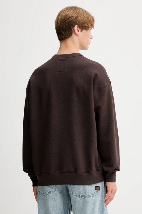 Бавовняна кофта G-Star 0 Essential loose — AW25-BLM0YO, коричневий — фото 3