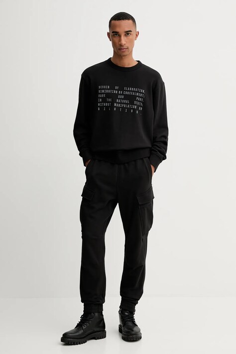Бавовняна кофта G-Star 0 Text graphic — AW25-BLM0YT, чорний — фото 2
