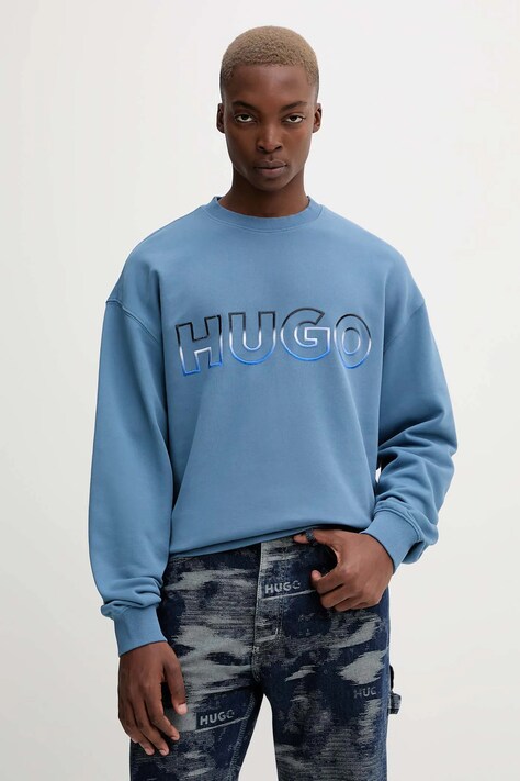 Хлопковая кофта Hugo Blue с аппликацией 50549148