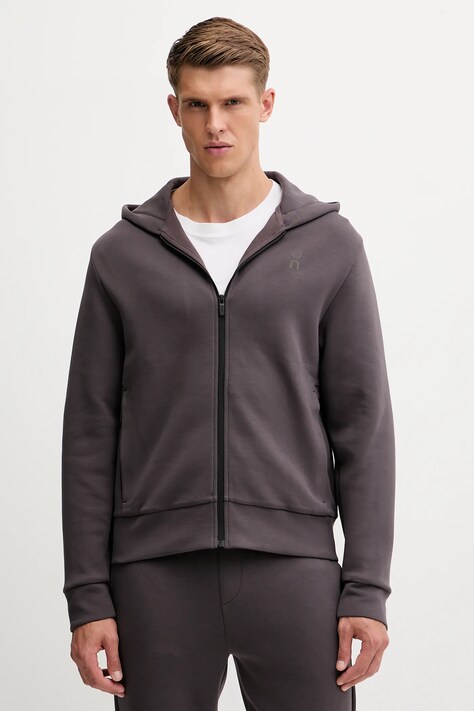 ON running bluza treningowa Focus Tech męska kolor fioletowy z kapturem gładka 1MF30300569