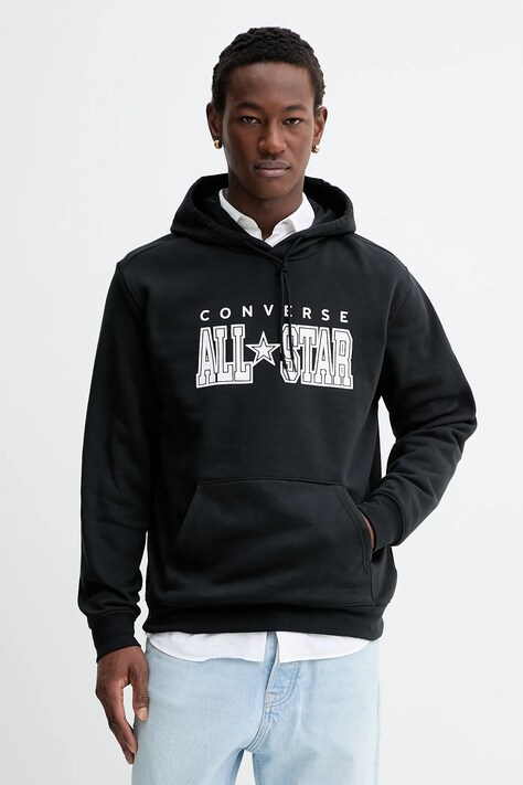 Converse felpa uomo colore nero con cappuccio CVM5K160