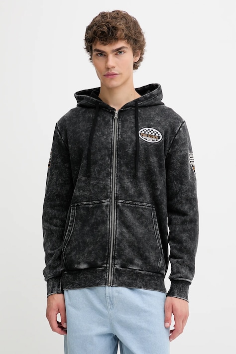 Von Dutch bluza męska kolor czarny z kapturem wzorzysta VD.1.SWZ.SOUL