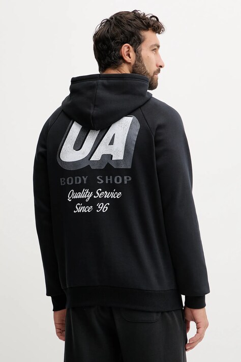 Pulover Under Armour Rival moški, črna barva, s kapuco, 6003955