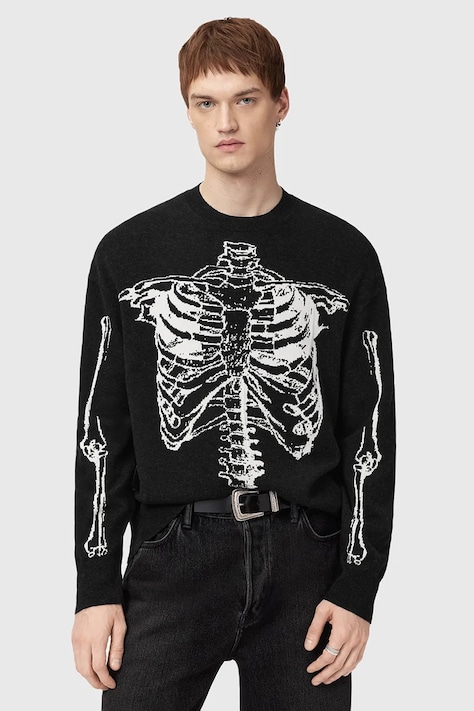 AllSaints maglione con lana SKELLI colore nero  M051KD