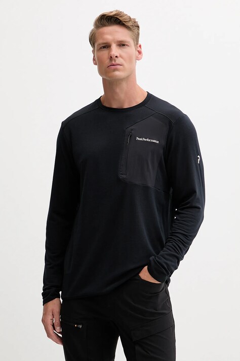 Peak Performance longsleeve sport Freelight culoarea negru, uni, G80161