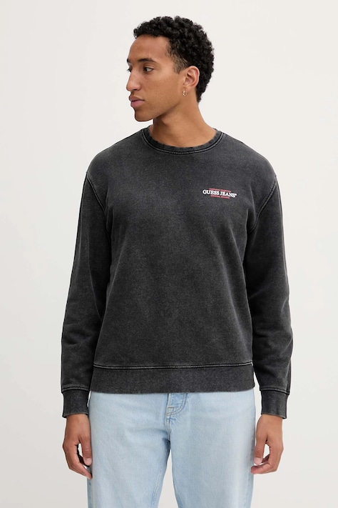 Pamučna dukserica Guess Jeans boja: siva, s tiskom, M5BQ34 KCPR1