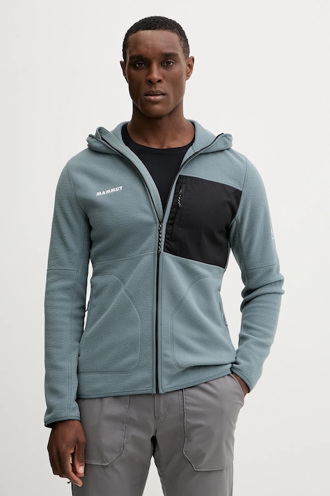 Mammut bluza outdoorowa Tamaro męska kolor zielony z kapturem gładka 1014.06490