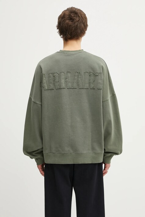 Carhartt WIP bluza bawełniana RGGD Sweat męska kolor zielony z aplikacją I035636.2ZXGD