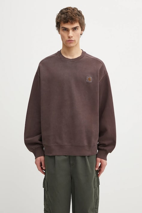 Carhartt WIP bluza bawełniana Vista Sweat męska kolor brązowy gładka I029522.33HGD