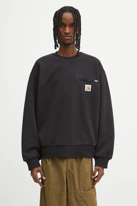 Carhartt WIP bluza Detroit Sweat męska kolor czarny gładka I035547.8906