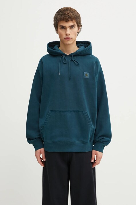 Carhartt WIP bluza bawełniana Hooded Vista Sweat męska kolor zielony z kapturem I029523.0AUGD