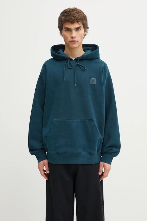 Хлопковая кофта Carhartt WIP Hooded Vista Sweat цвет зелёный с капюшоном I029523.0AUGD