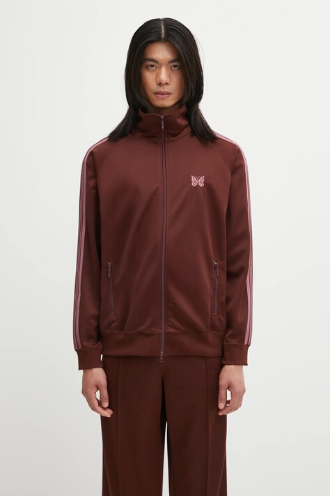 Needles bluza Track Jacket męska kolor brązowy z aplikacją RW314