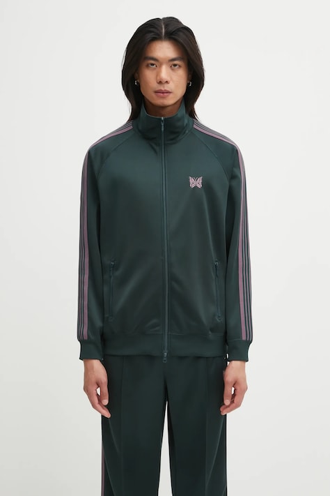 Needles sweatshirt Track Jacket green color with an application RW314