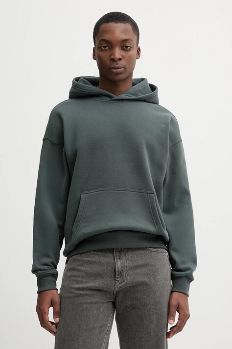 Μπλούζα Hollister Co. χρώμα: γκρι, με κουκούλα, KI322-5148-300