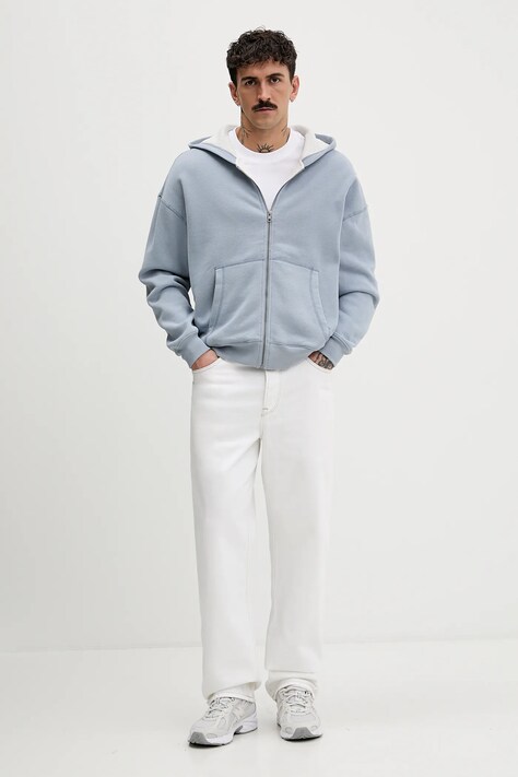 Hollister Co. bluza męska kolor niebieski z kapturem gładka KI322-5279-210