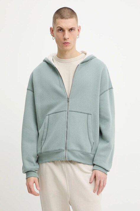 Hollister Co. bluza męska kolor zielony z kapturem gładka KI322-5279-300