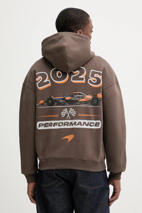 Hollister Co. bluza męska kolor brązowy z kapturem z nadrukiem KI322-5403-420