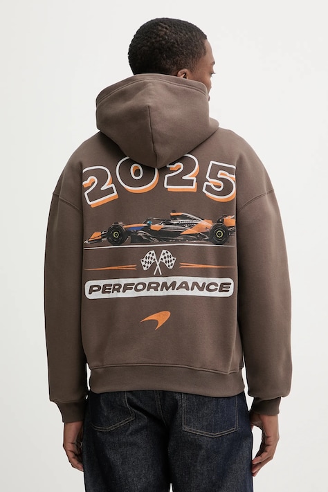 Hollister Co. bluza męska kolor brązowy z kapturem z nadrukiem KI322-5403-420