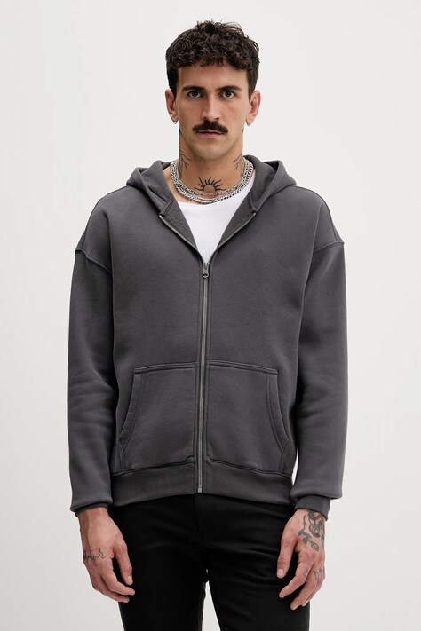 Hollister Co. bluza męska kolor szary z kapturem gładka KI322-5449-902