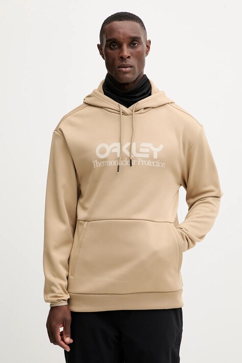 Спортивная кофта Oakley RIDER цвет зелёный с капюшоном с принтом FOA402381