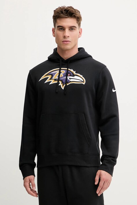 Nike bluza Club Logo Hoodie męska kolor czarny z kapturem z nadrukiem NKDK-00A-8G-N09