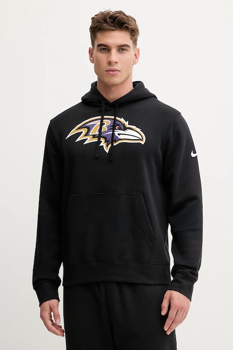 Nike bluza Club Logo Hoodie męska kolor czarny z kapturem z nadrukiem NKDK-00A-8G-N09