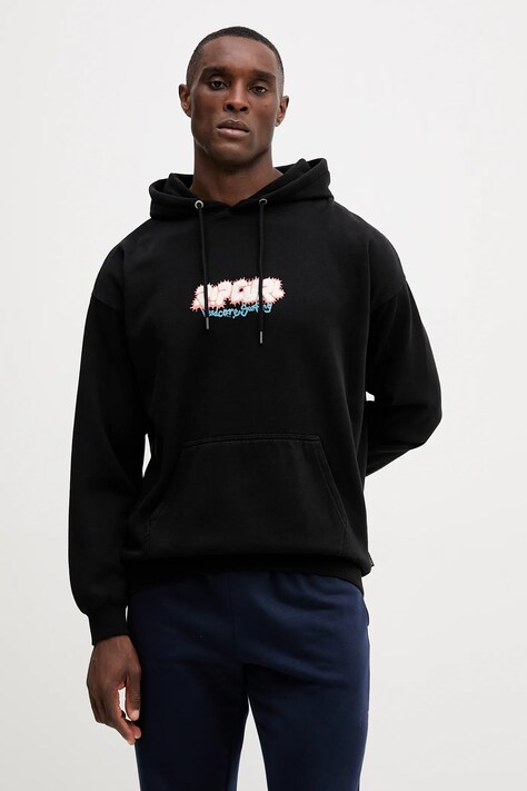 Pulover Rip Curl RAW ENERGY moški, črna barva, s kapuco, 092MFL