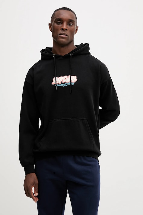 Кофта Rip Curl RAW ENERGY колір чорний з капюшоном з принтом 092MFL