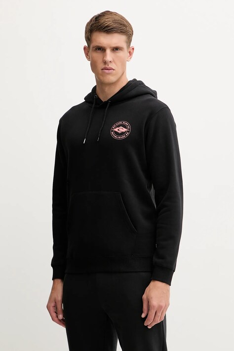 Кофта Rip Curl STAPLE колір чорний з капюшоном з принтом 095MFL