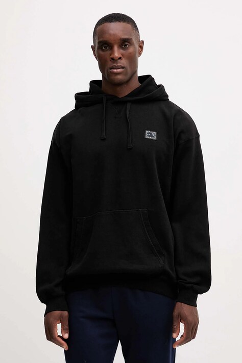Bavlnená mikina Rip Curl AOTS čierna farba, s kapucňou, s nášivkou, 099MFL